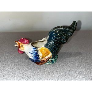 Vintage Farmhouse Ceramic Rooster Chicken Hen Small Planter